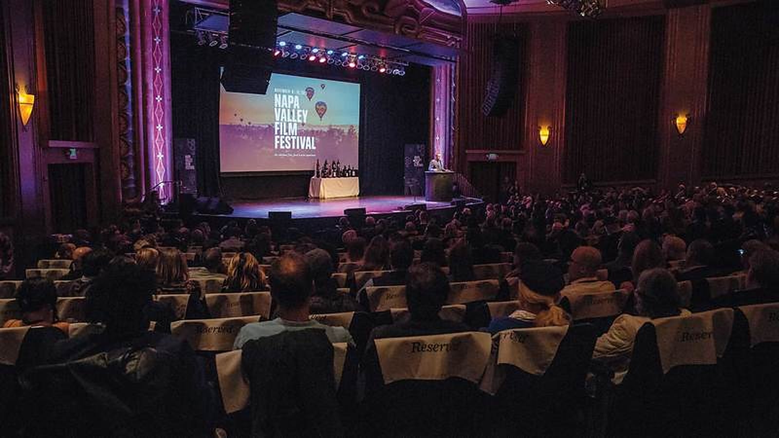 Packed Napa Valley Film Festival theater and festival stage