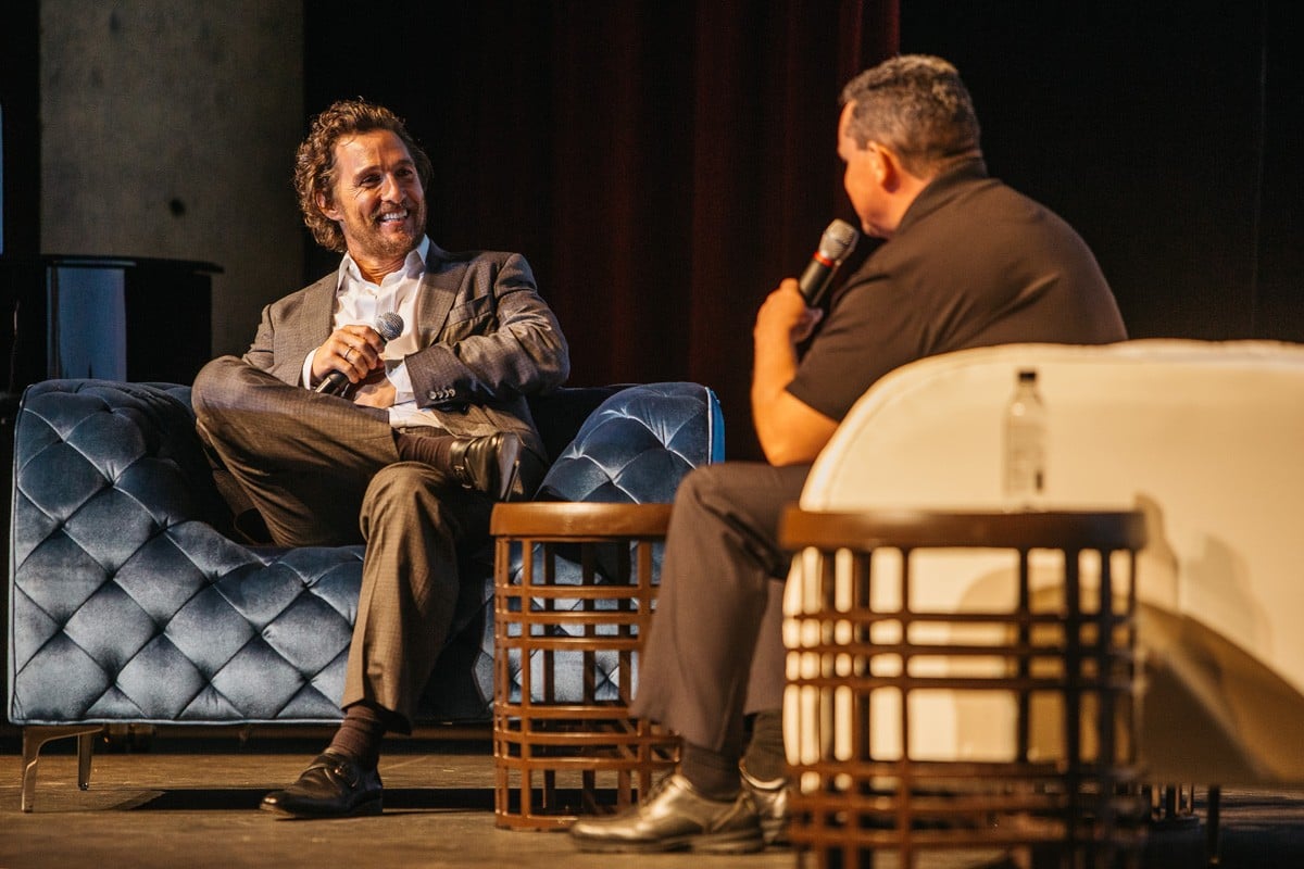 Featured filmmaker in conversation onstage at the festival